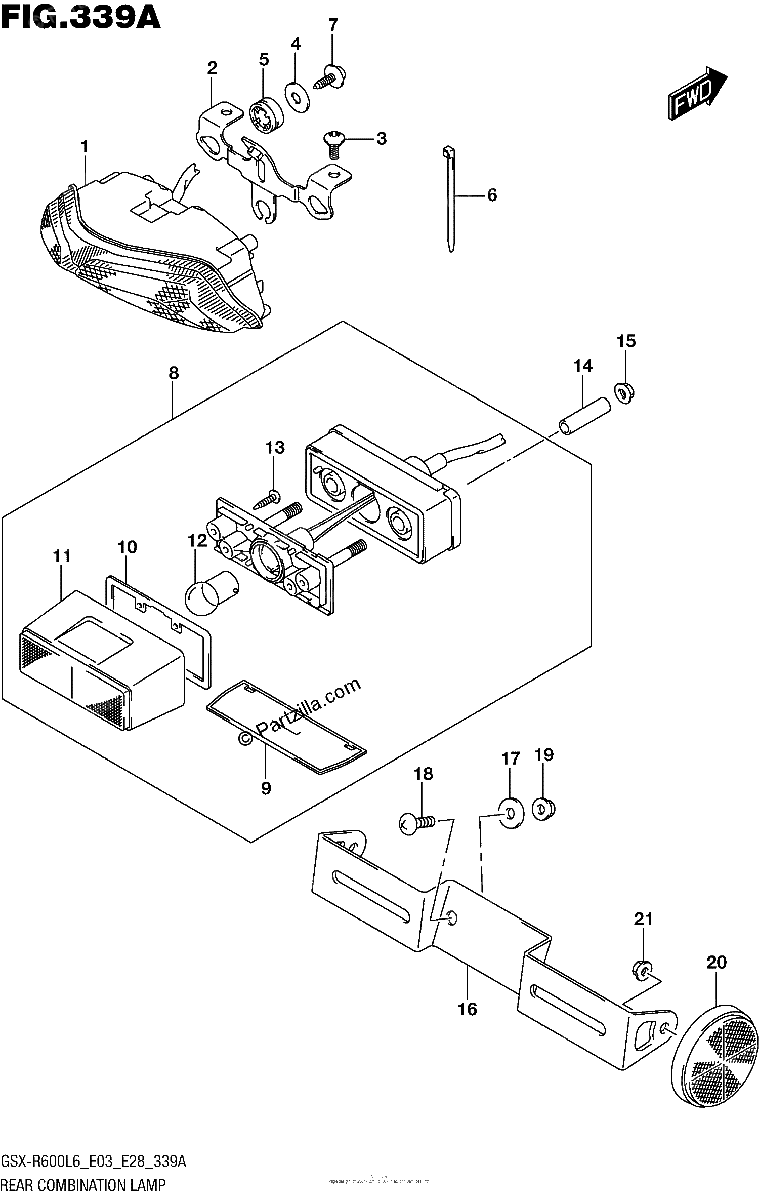 Diagrama de REAR COMBINATION LAMP