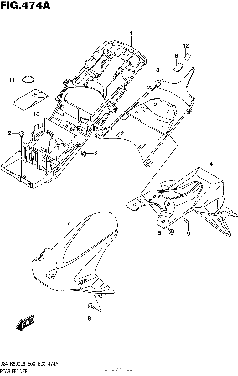 Diagrama de REAR FENDER
