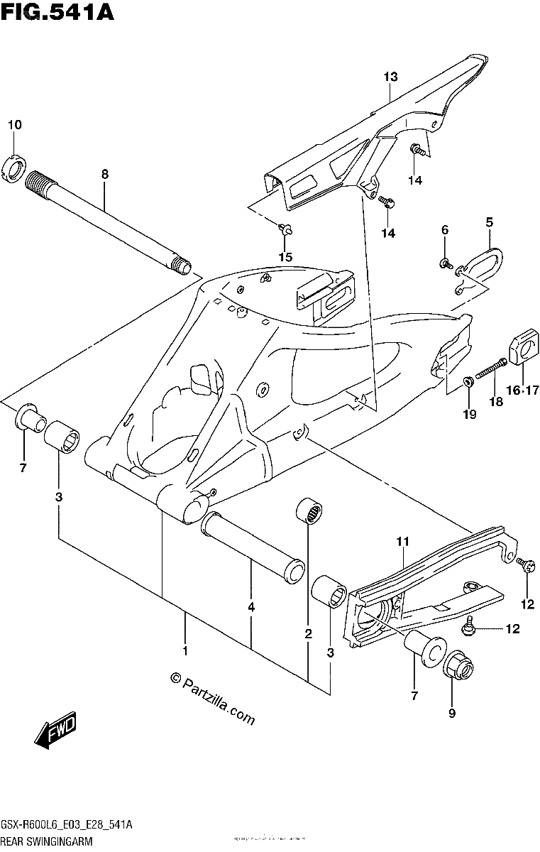 Diagrama de REAR SWINGINGARM
