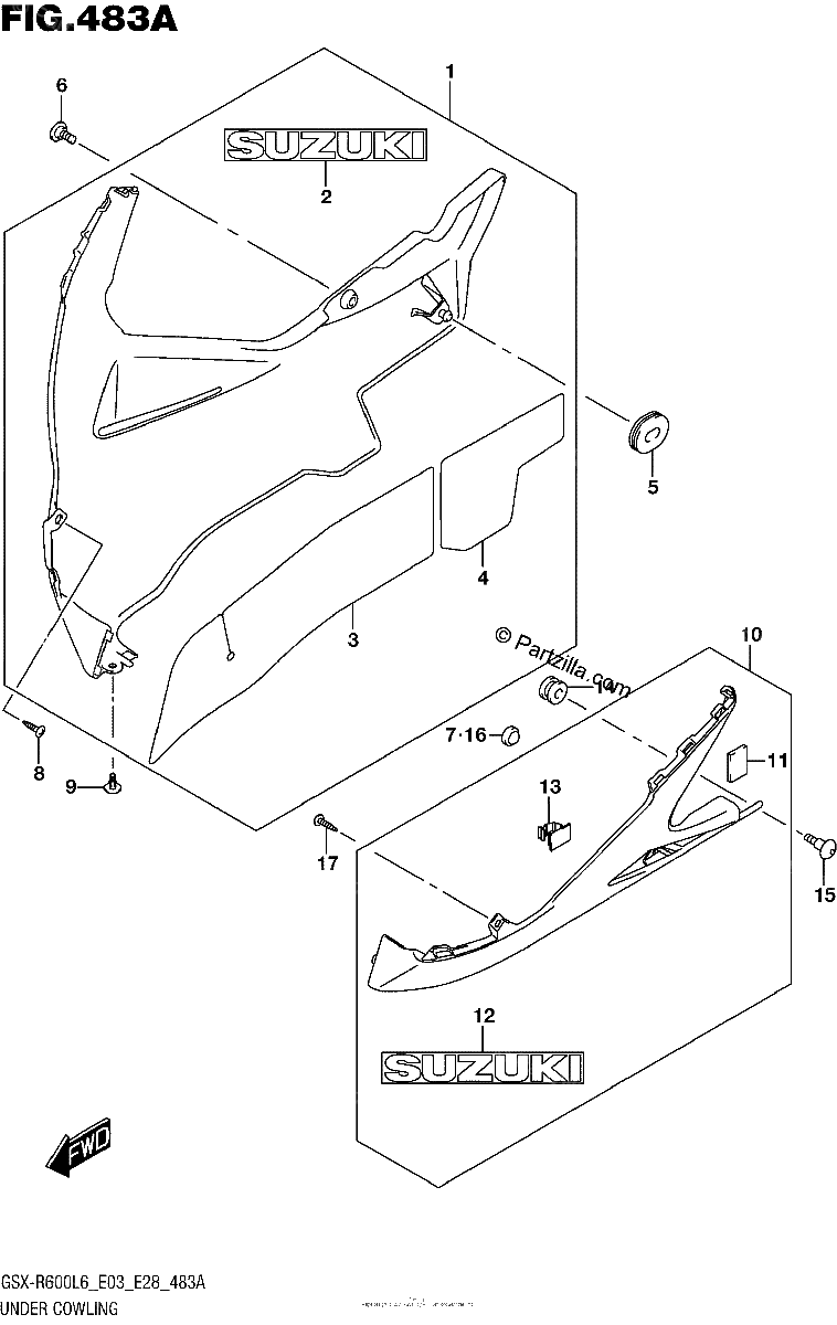 Diagrama de UNDER COWLING