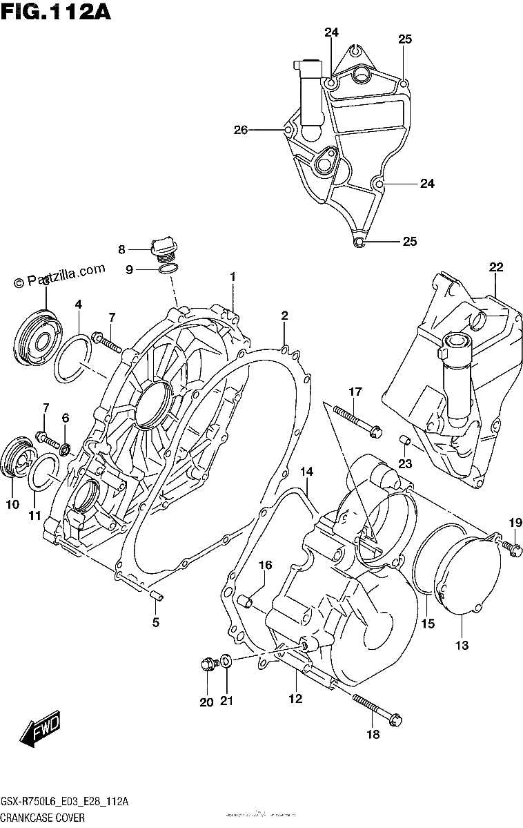 Diagrama de CRANKCASE COVER