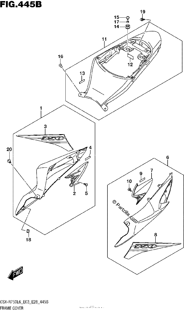 Diagrama de FRAME COVER AJP