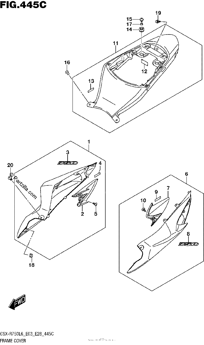 Diagrama de FRAME COVER KGL