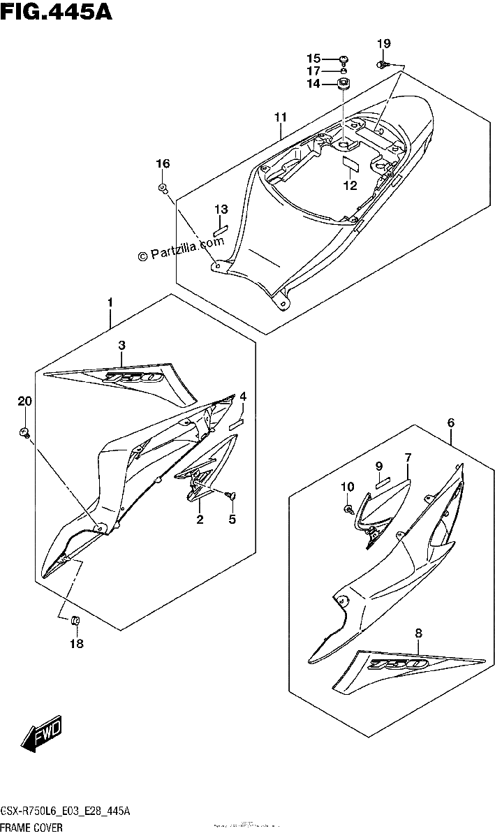 Diagrama de FRAME COVER YSF