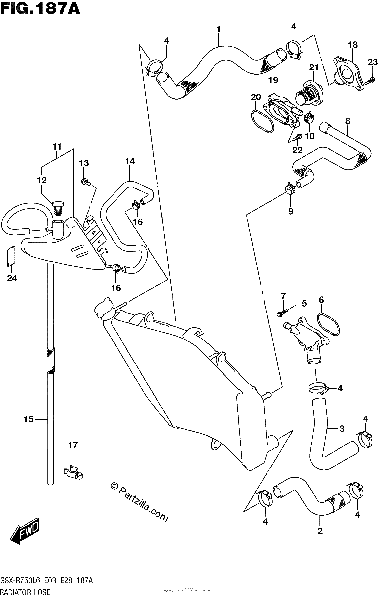 Diagrama de RADIATOR HOSE