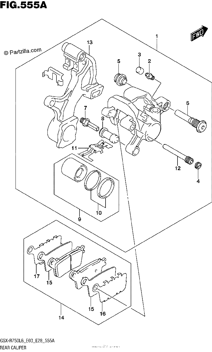 Diagrama de REAR CALIPER