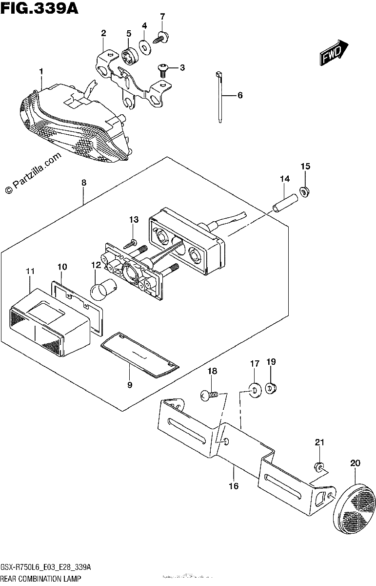 Diagrama de REAR COMBINATION LAMP