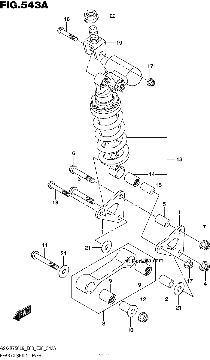 Diagrama de REAR CUSHION LEVER