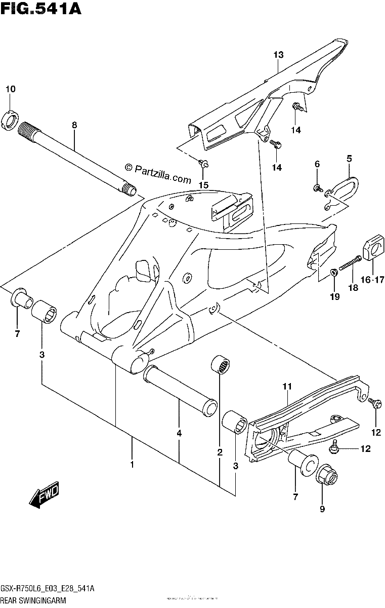 Diagrama de REAR SWINGINGARM