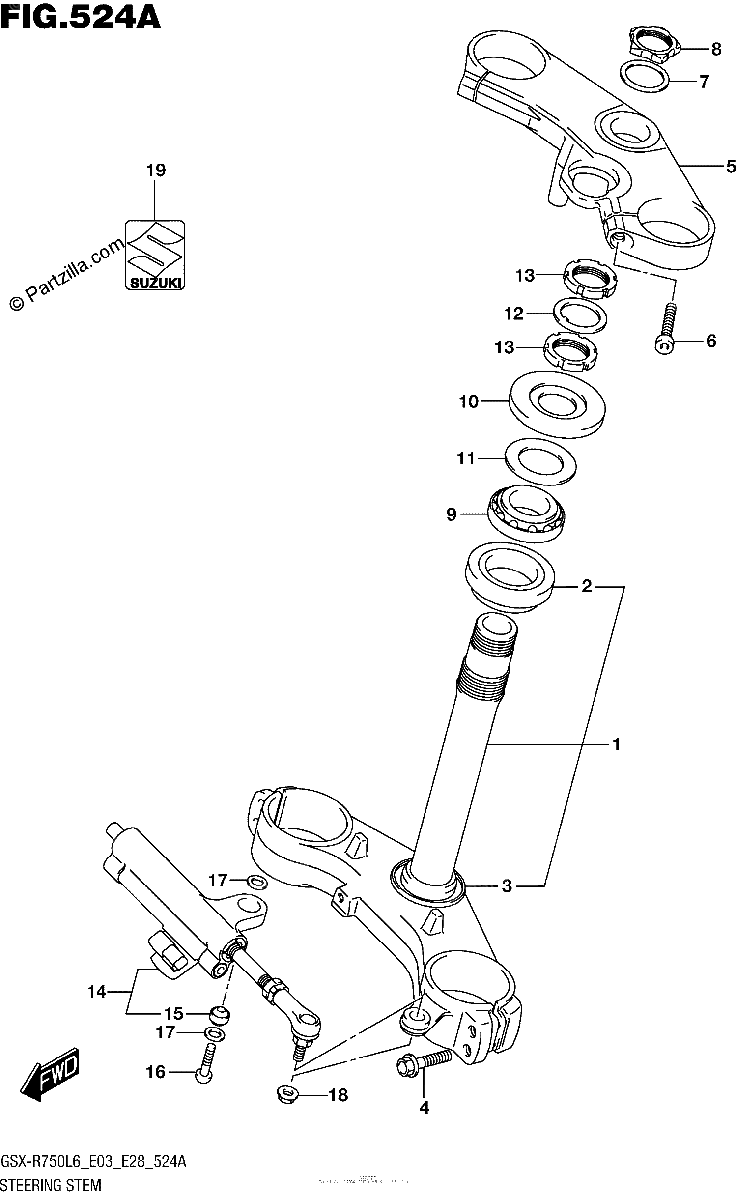 Diagrama de STEERING STEM