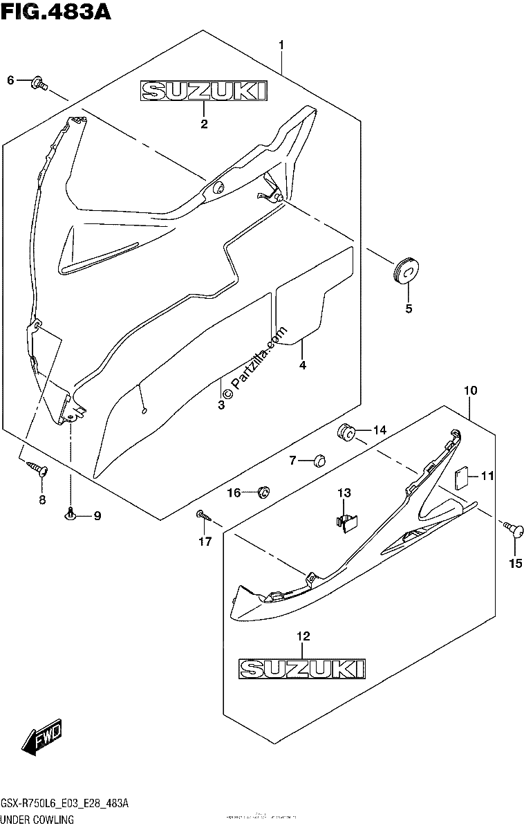 Diagrama de UNDER COWLING