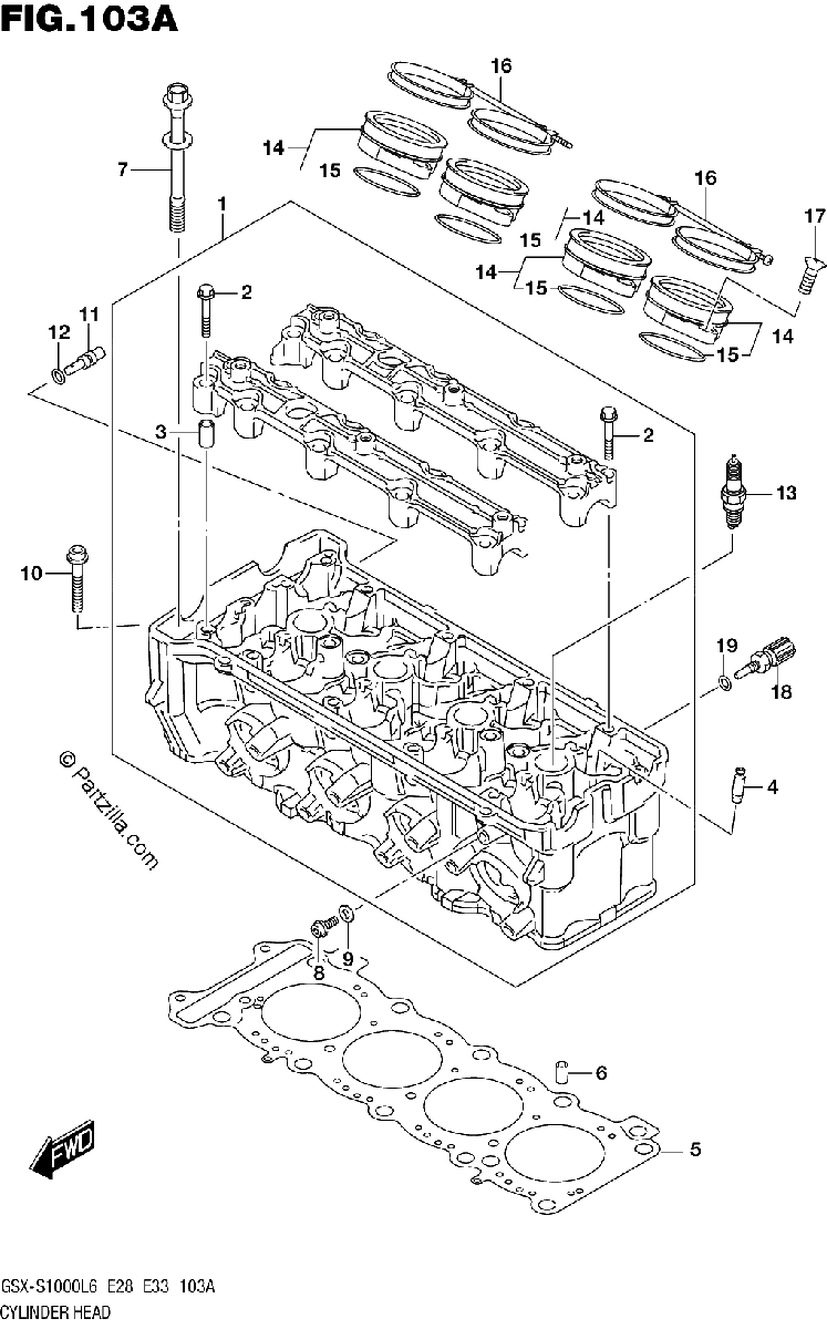 Diagrama de CYLINDER HEAD