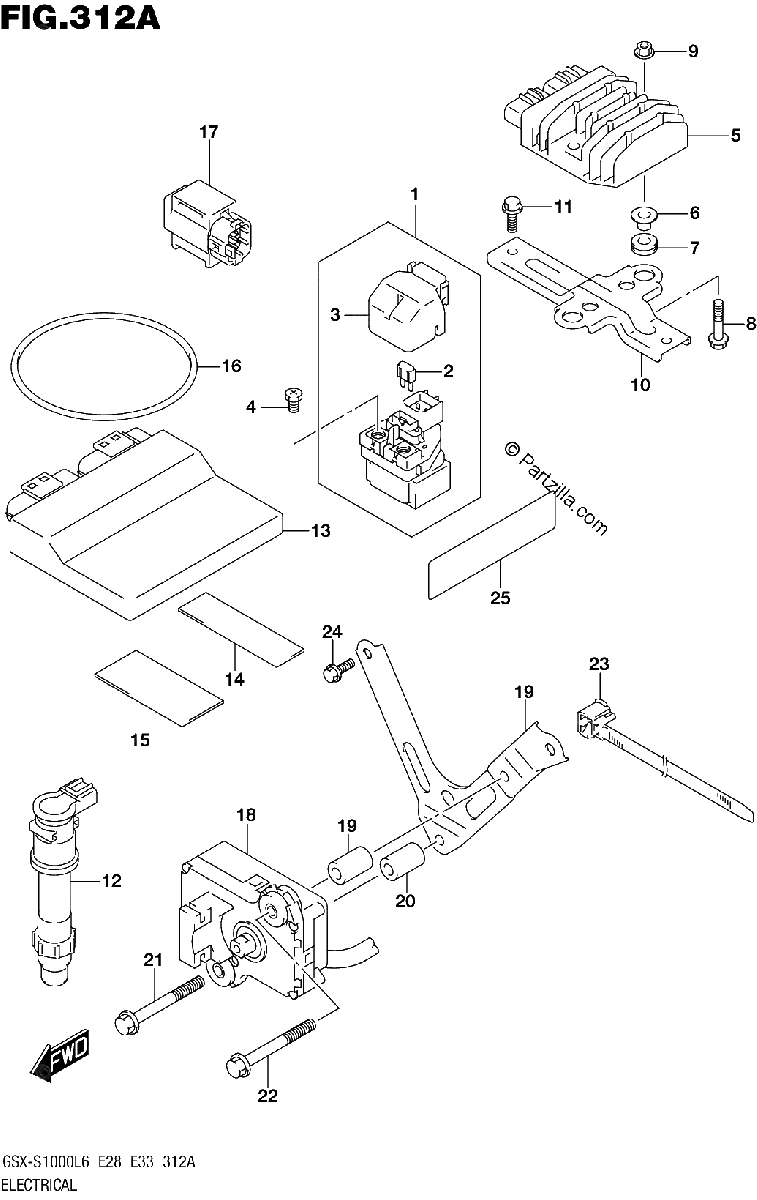Diagrama de ELECTRICAL GSX S1000L6 E33