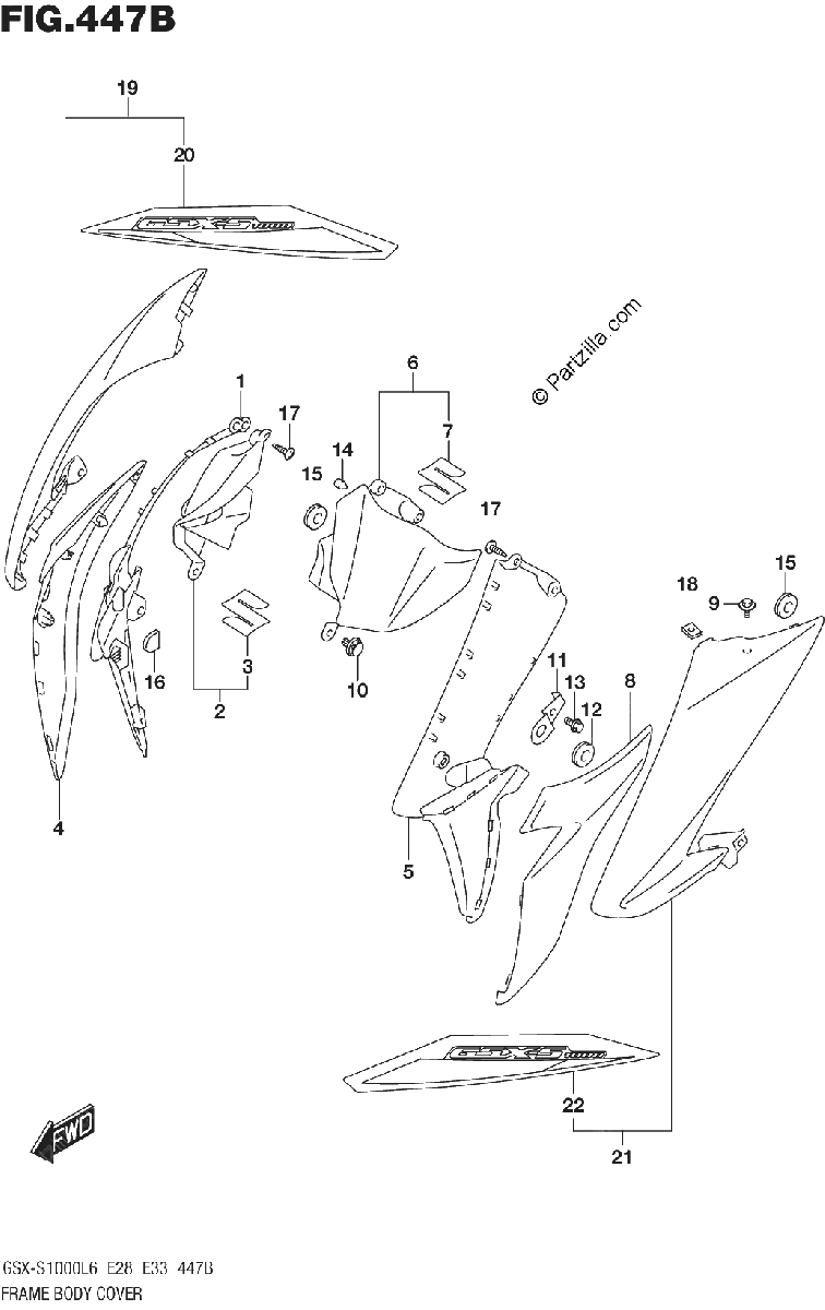 Diagrama de FRAME BODY COVER YSF