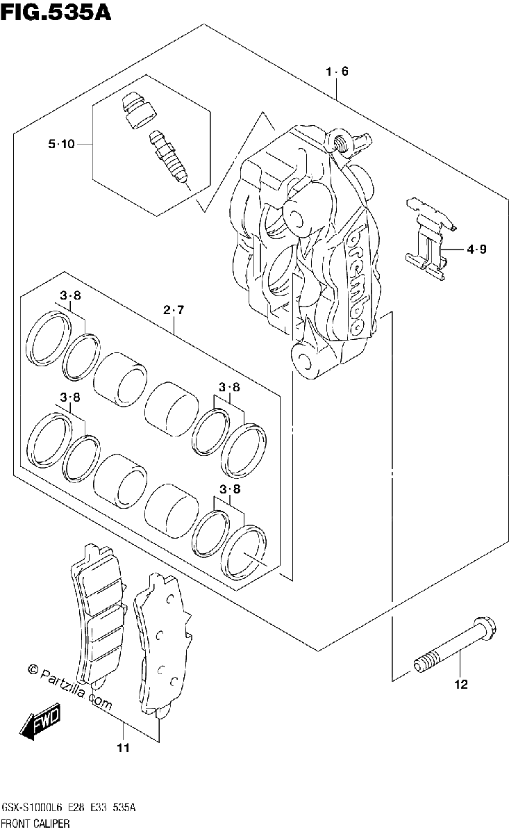 Diagrama de FRONT CALIPER