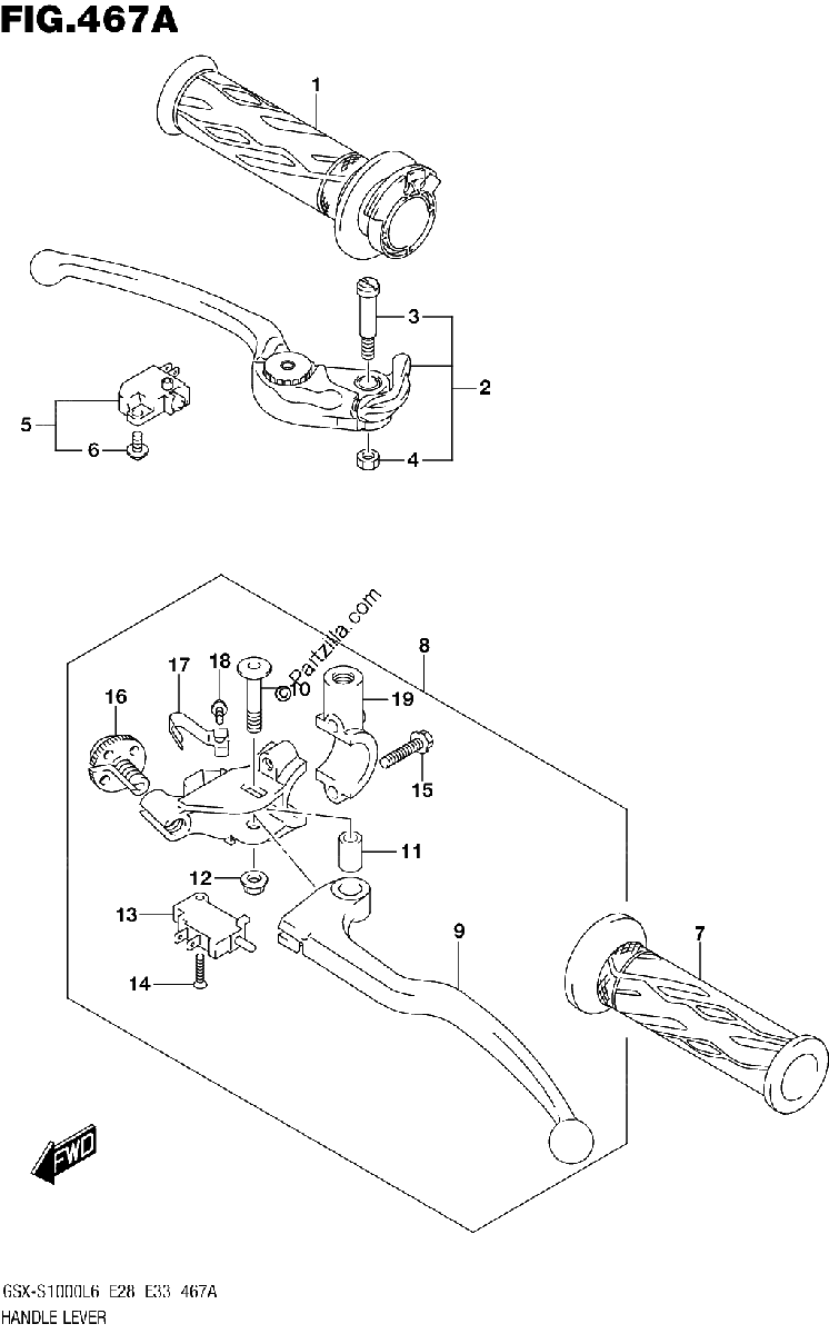 Diagrama de HANDLE LEVER