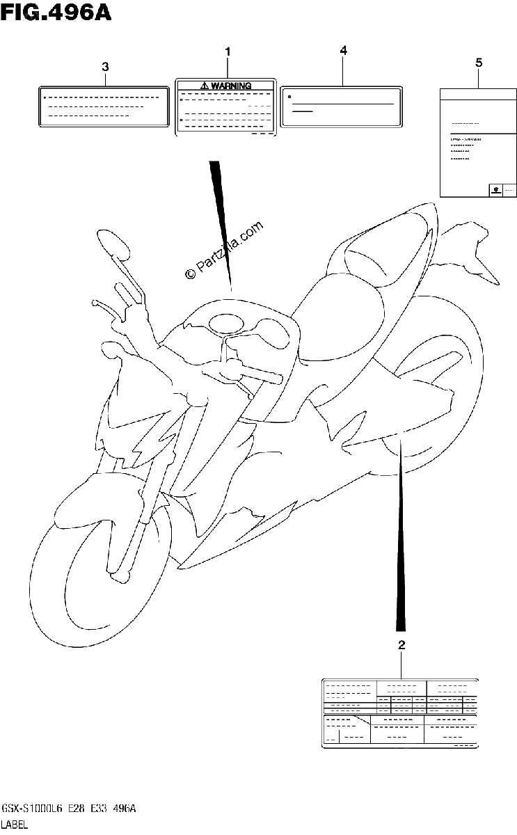 Diagrama de LABEL GSX S1000L6 E33