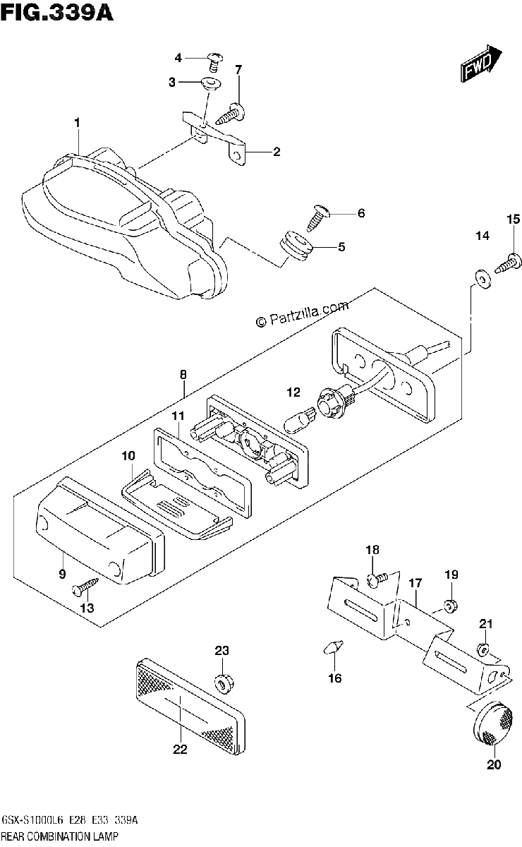 Diagrama de REAR COMBINATION LAMP