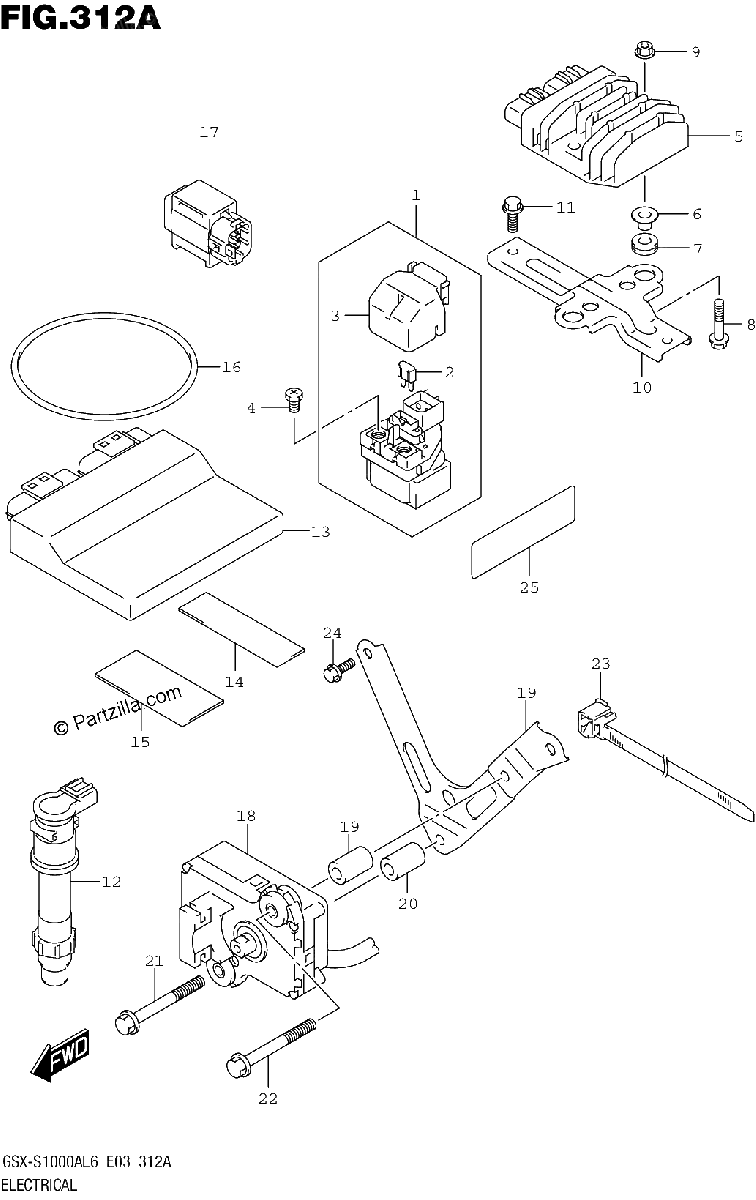 Diagrama de ELECTRICAL GSX S1000AL6 E03