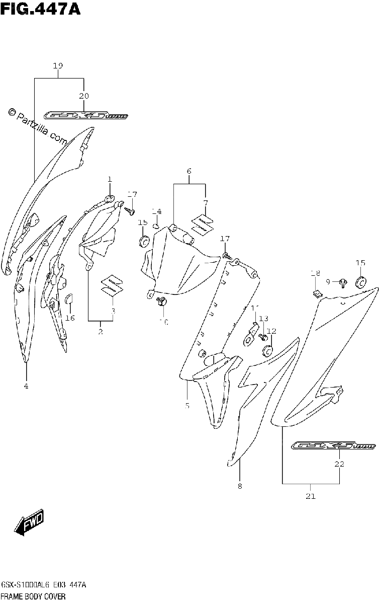 Diagrama de FRAME BODY COVER PGZ AV4