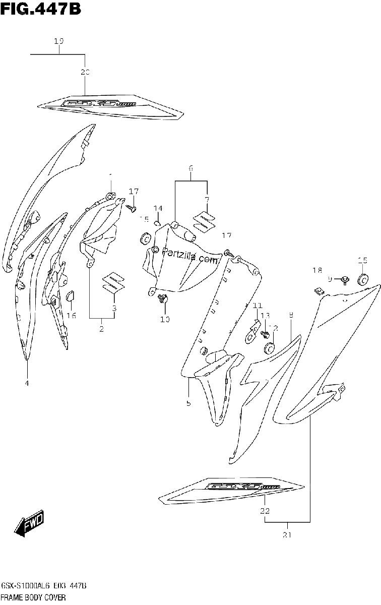 Diagrama de FRAME BODY COVER YSF
