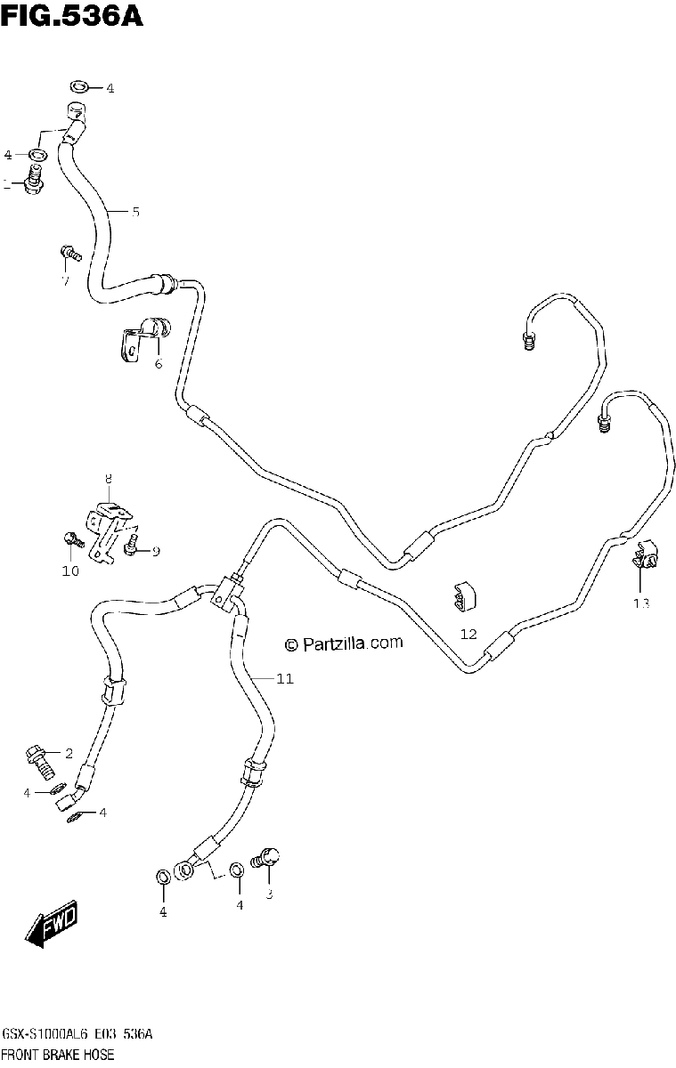 Diagrama de FRONT BRAKE HOSE