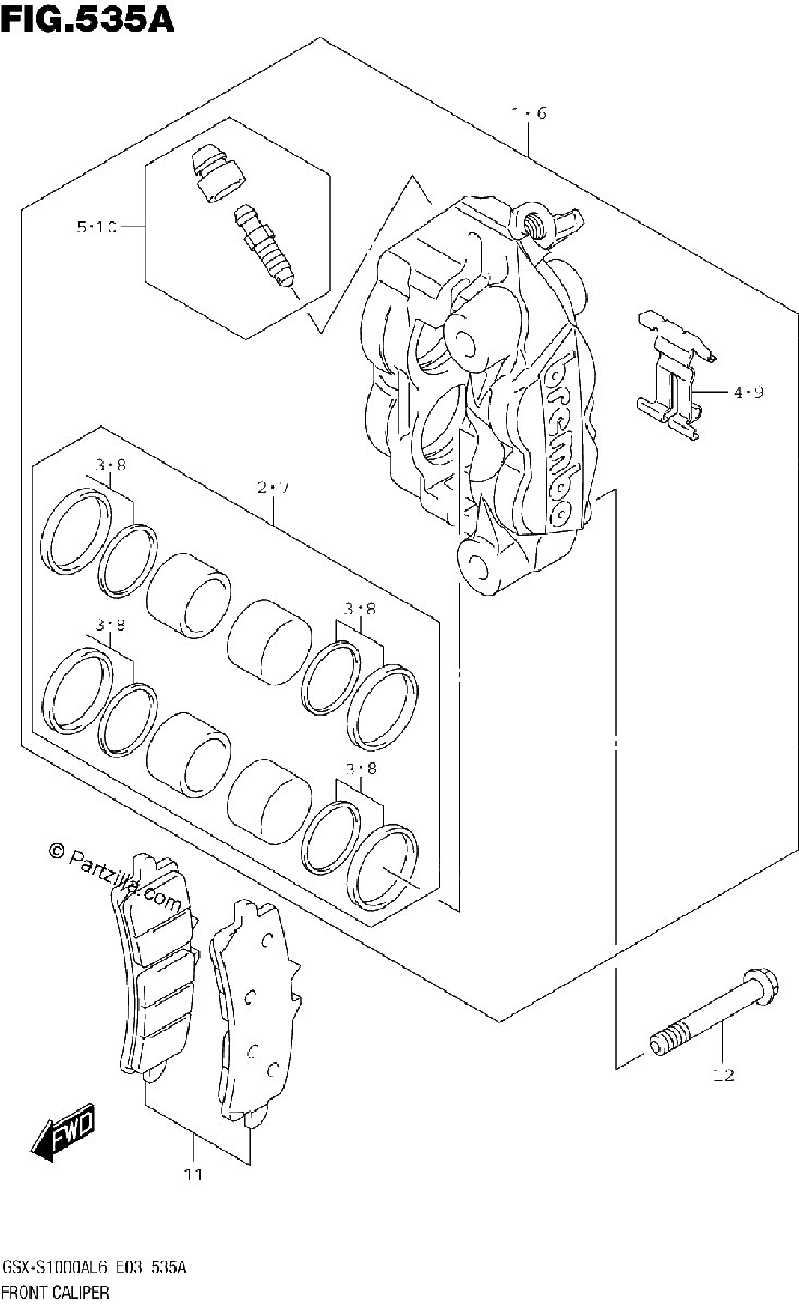 Diagrama de FRONT CALIPER
