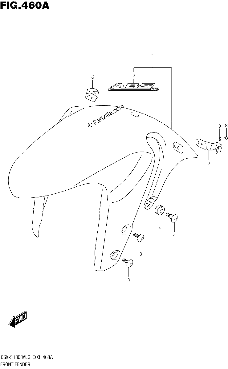 Diagrama de FRONT FENDER