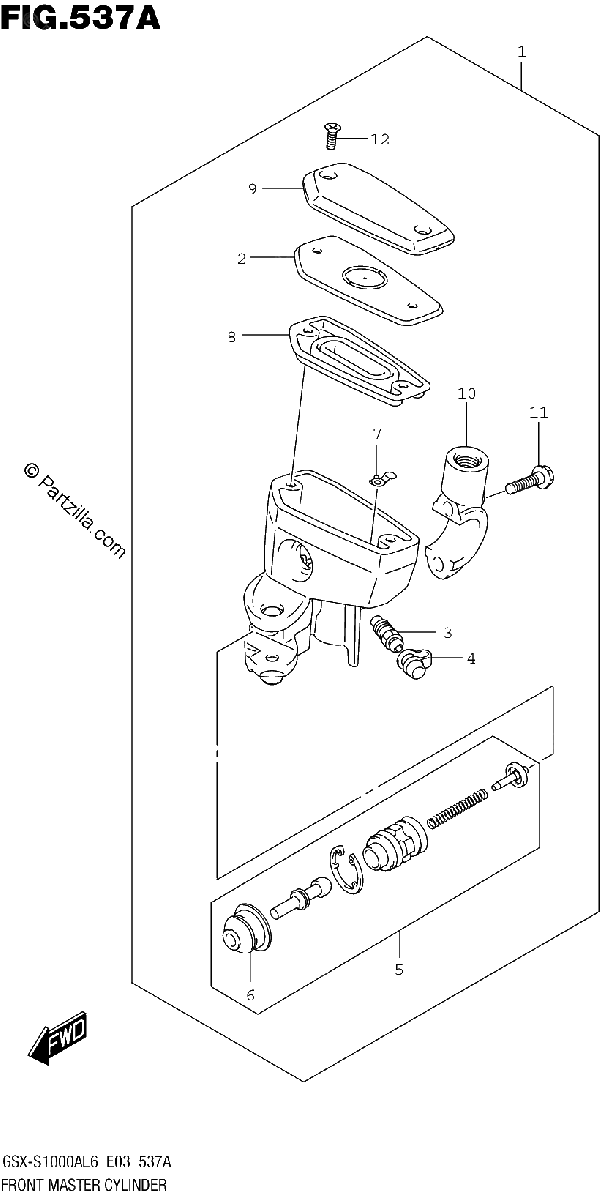 Diagrama de FRONT MASTER CYLINDER