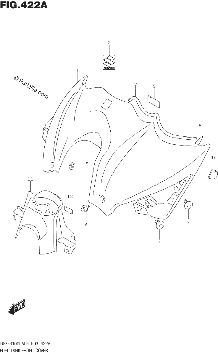 Diagrama de FUEL TANK FRONT COVER