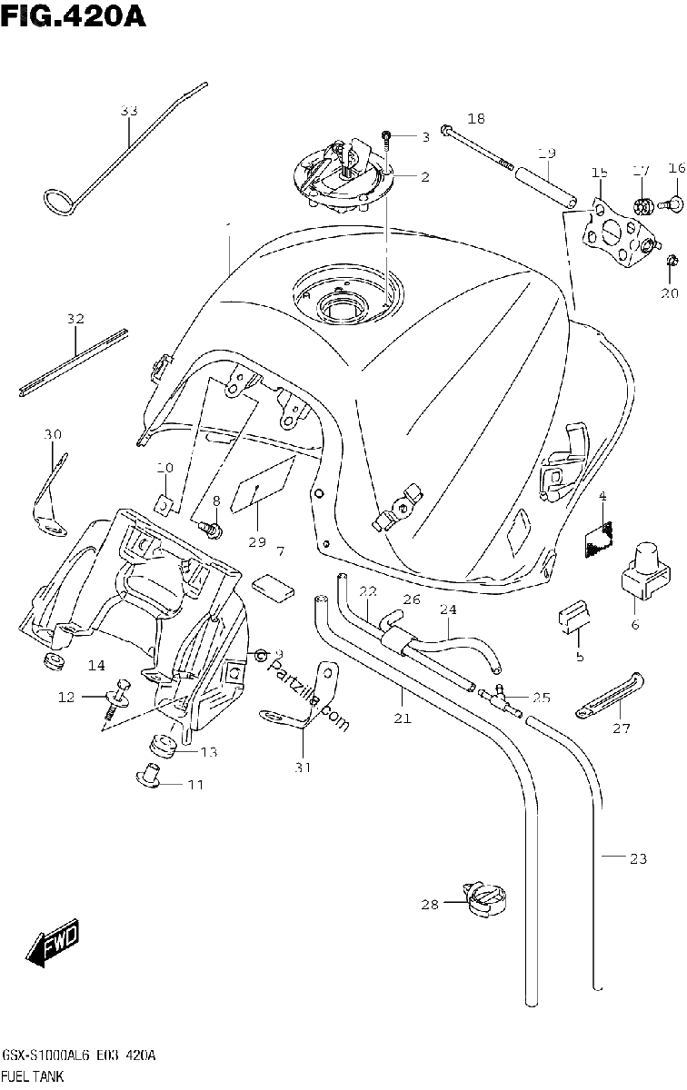 Diagrama de FUEL TANK GSX S1000AL6 E03