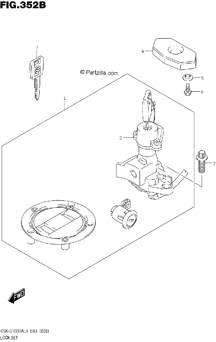Diagrama de LOCK SET GSX S1000AL6 E33