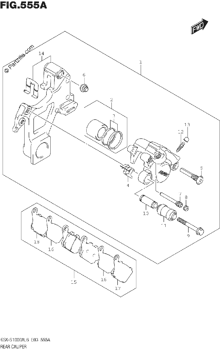 Diagrama de REAR CALIPER