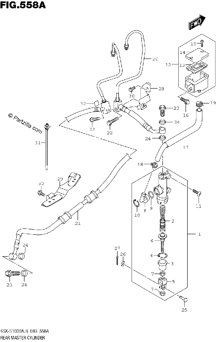 Diagrama de REAR MASTER CYLINDER