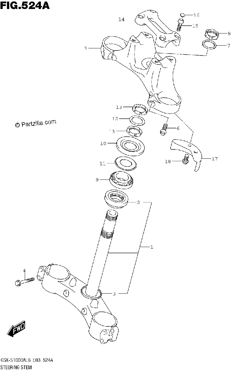 Diagrama de STEERING STEM