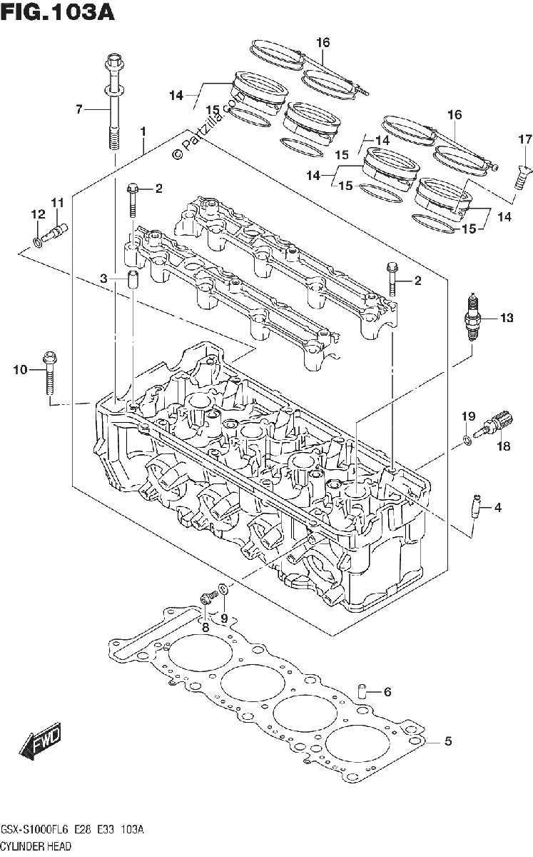 Diagrama de CYLINDER HEAD