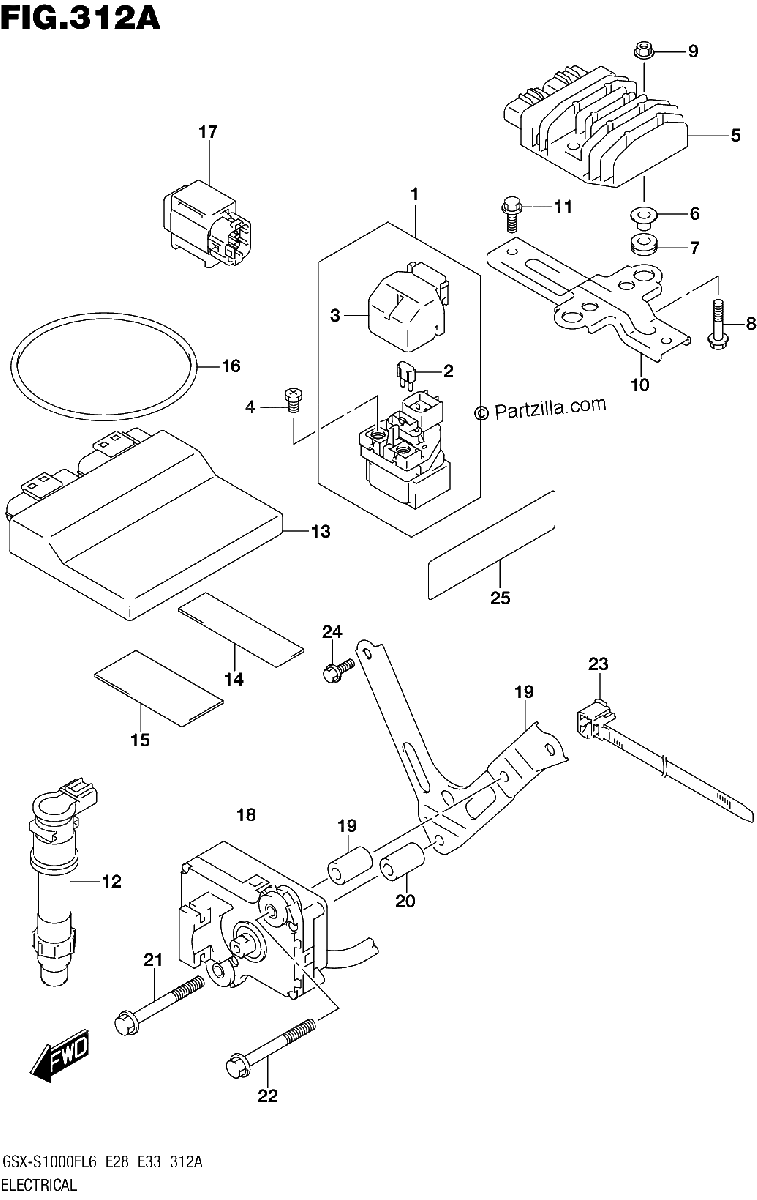 Diagrama de ELECTRICAL GSX S1000FL6 E33