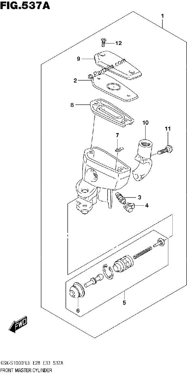 Diagrama de FRONT MASTER CYLINDER