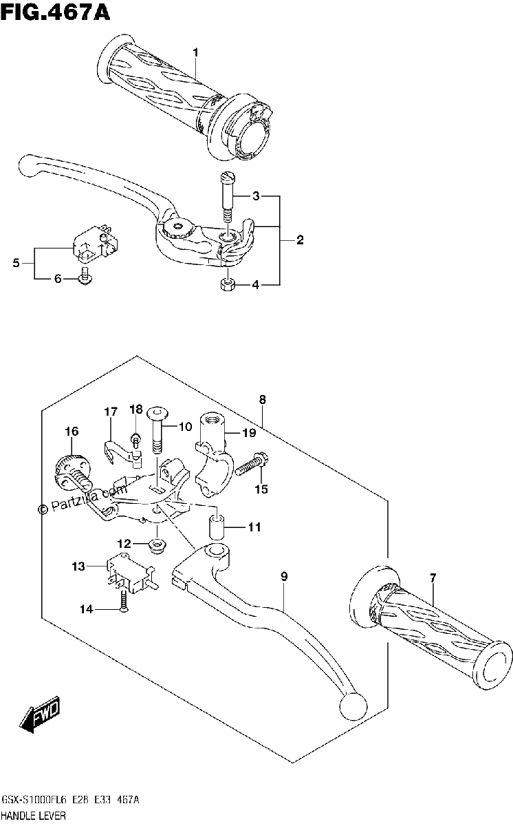 Diagrama de HANDLE LEVER