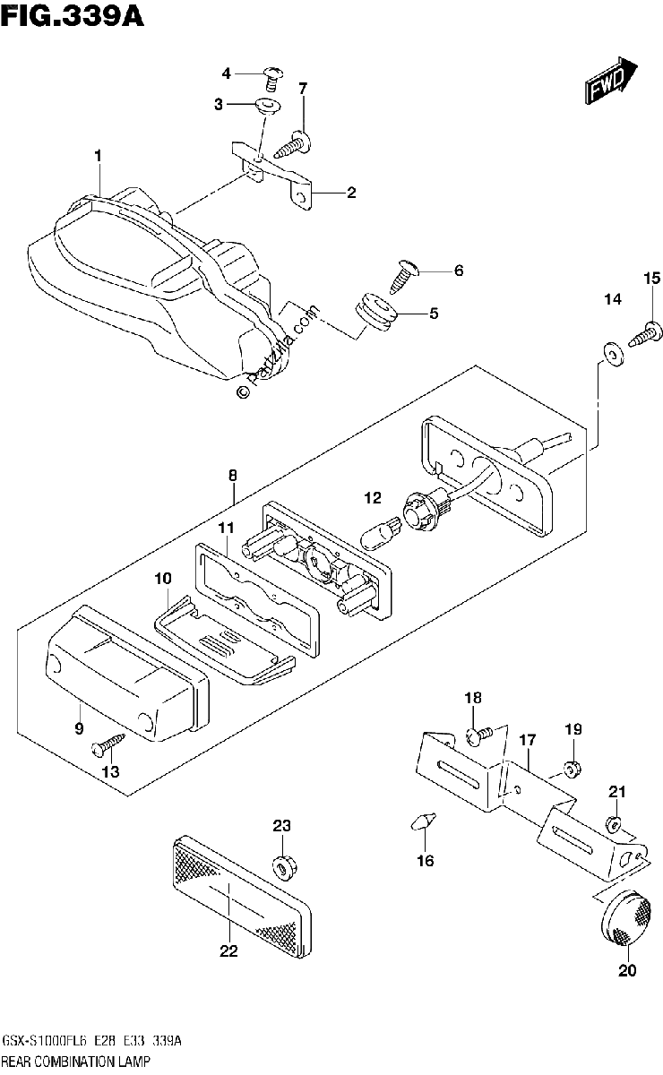 Diagrama de REAR COMBINATION LAMP