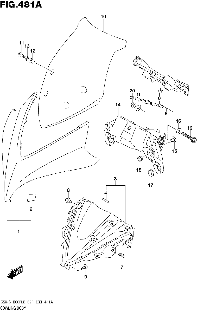 Diagrama de COWLING BODY