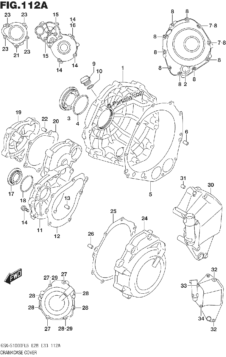 Diagrama de CRANKCASE COVER