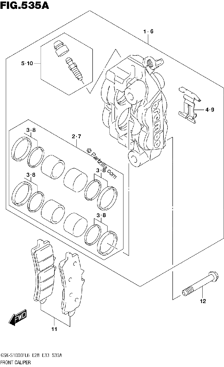 Diagrama de FRONT CALIPER