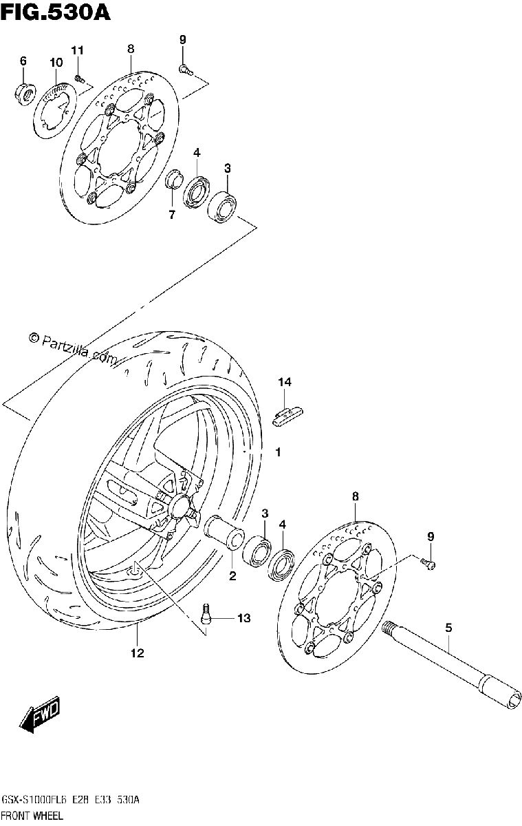 Diagrama de FRONT WHEEL