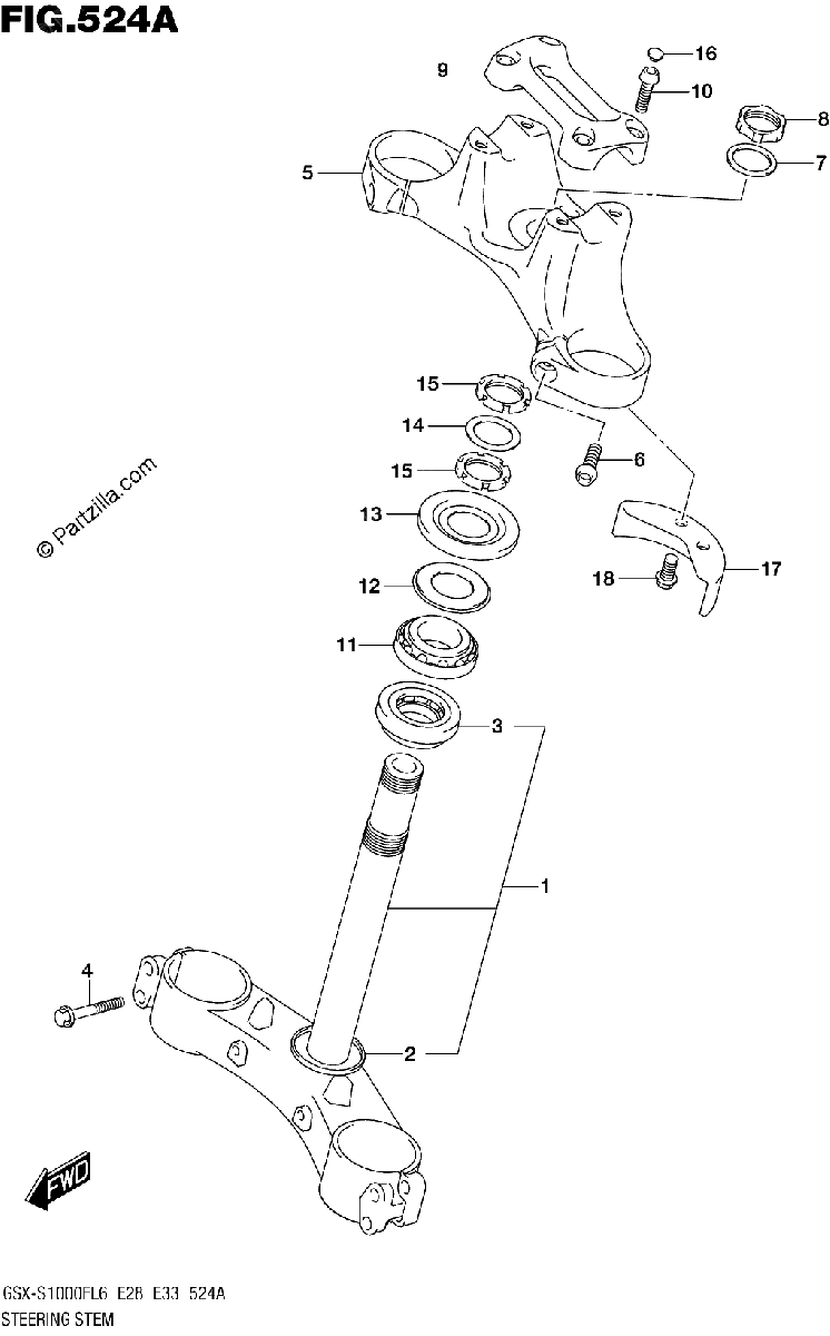Diagrama de STEERING STEM
