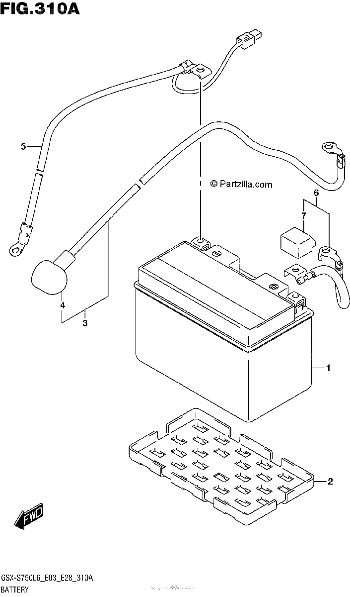 Diagrama de BATTERY GSX S750L6 E03