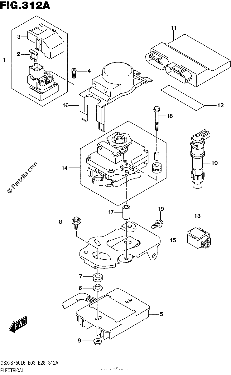 Diagrama de ELECTRICAL GSX S750L6 E03