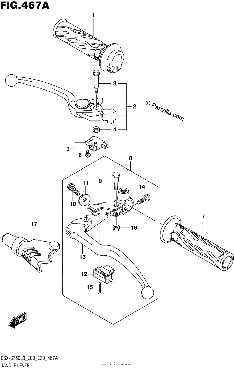 Diagrama de HANDLE LEVER