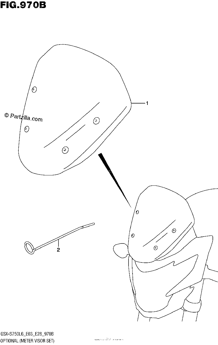 Diagrama de OPTIONAL METER VISOR SET