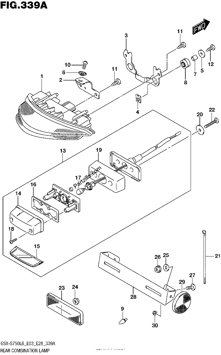Diagrama de REAR COMBINATION LAMP